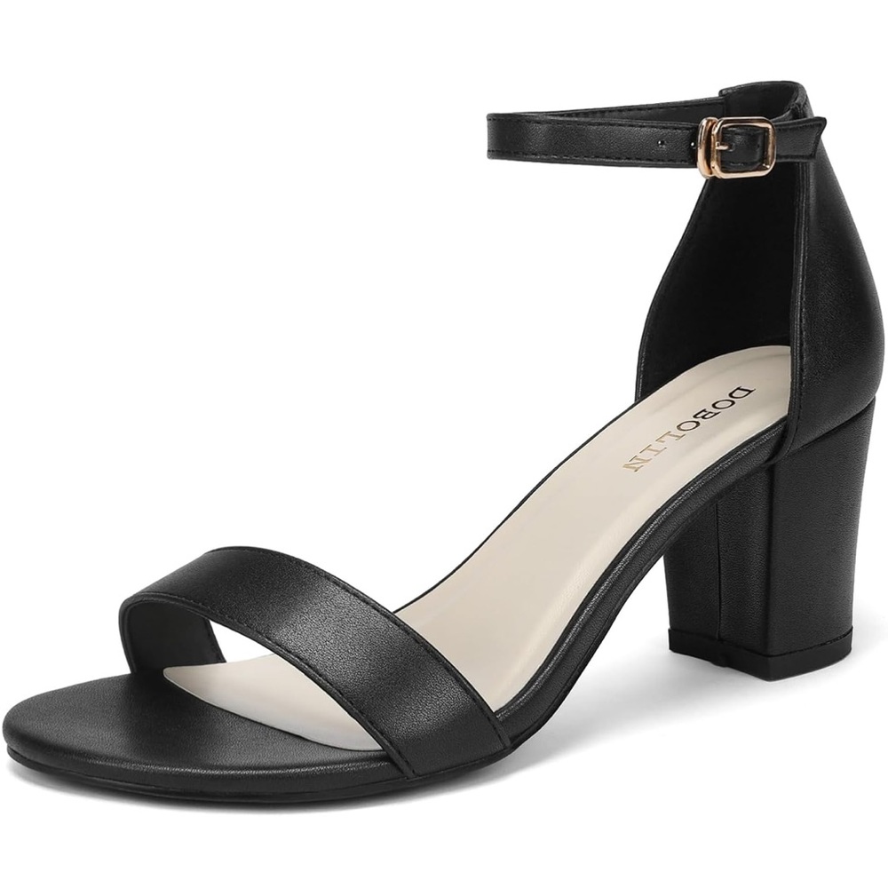 Women's Heeled Sandals Open Toe with Ankle Strap - size 8.5